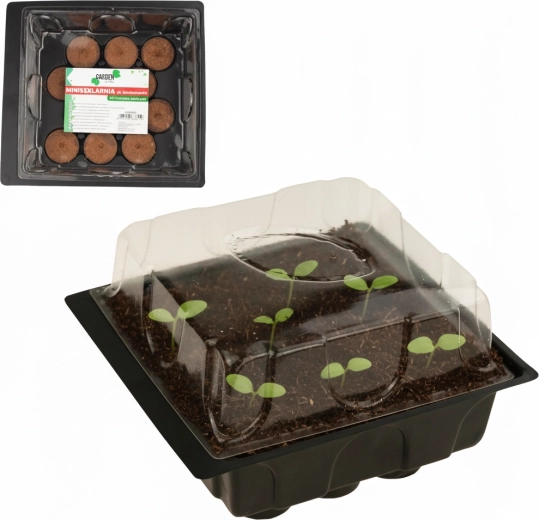 Set pentru germinare – mini-seră cu 12 tablete de turbă