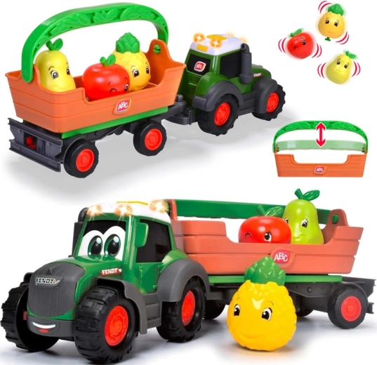 Tractor interactiv Fendt cu remorcă detașabilă și fructe