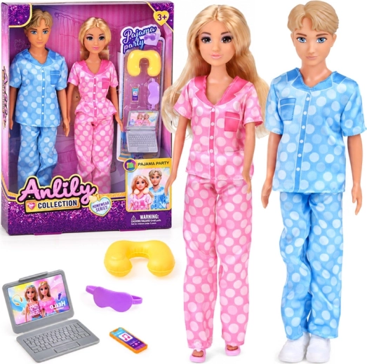 Set de păpuși Anlily pentru petrecere în pijamale cu accesorii
