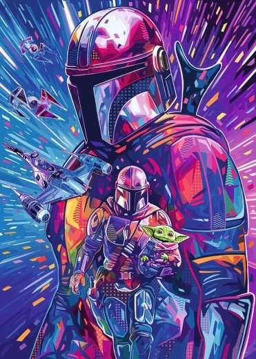 Puzzle Ravensburger Star Wars Hyperspace: Mandalorian XXL 500 de piese