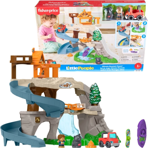 Fisher-Price Little People marea aventură montană – set de joacă cu pistă și tobogan