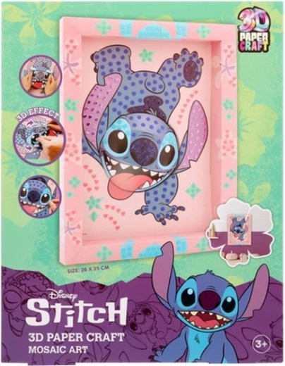 Origami DISNEY tablou Stitch mozaic 3D din hârtie 26 × 35 cm