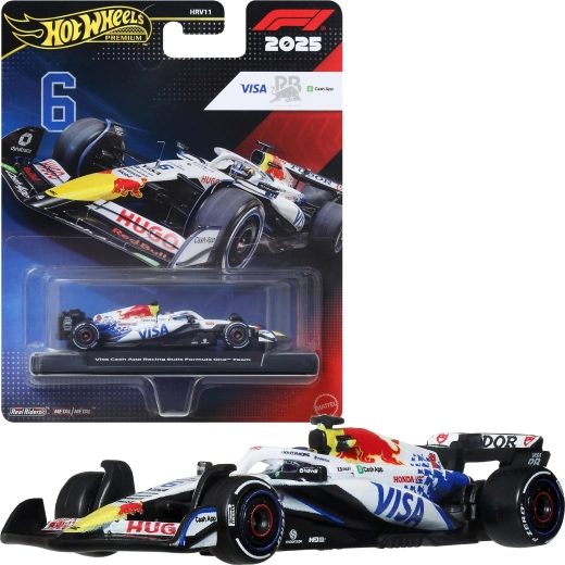 Hot Wheels Premium formulă 1 bolid 2025 Visa Cash App Racing Bulls Isack Hadjar #6 - 1 bucată