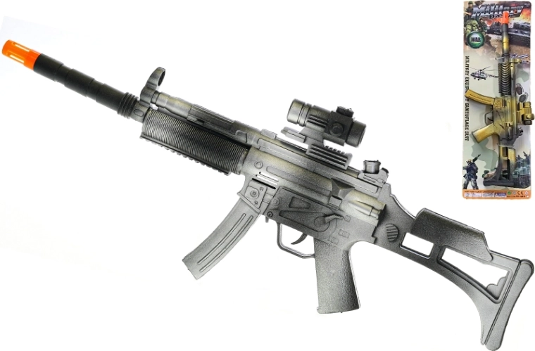 Pistol-mitralieră cu volant 45 cm – jucărie pentru copii fără baterii