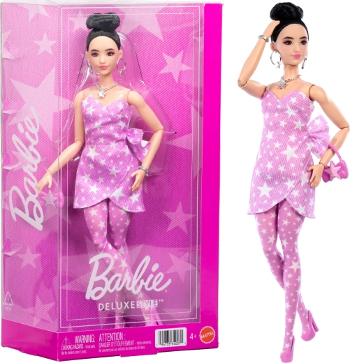 Barbie deluxe style rochie denim roz păpușă cu accesorii