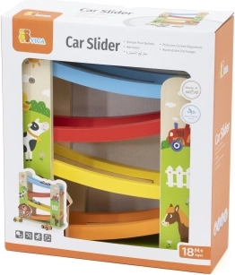 Viga pistă auto din lemn cu tobogan – fermă
