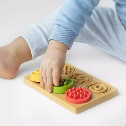 Puzzle senzoriale cu inele pentru bebeluși 6m+ Mom's Care