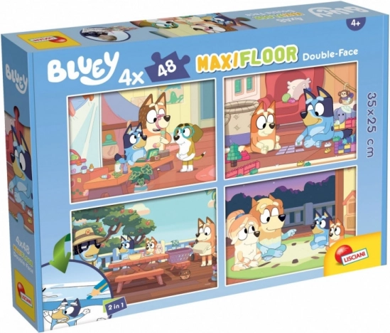 Puzzle 4 x 48 piese Bluey maxi podea