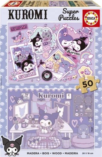 Puzzle din lemn Educa Kuromi 2×50 de piese