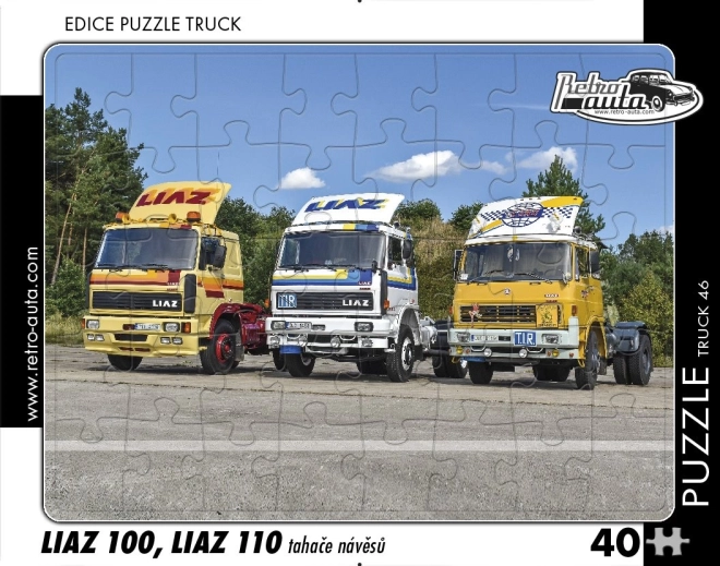 Puzzle RETRO-AUTA TRUCK LIAZ 100 și LIAZ 110 – capete tractor, 40 piese