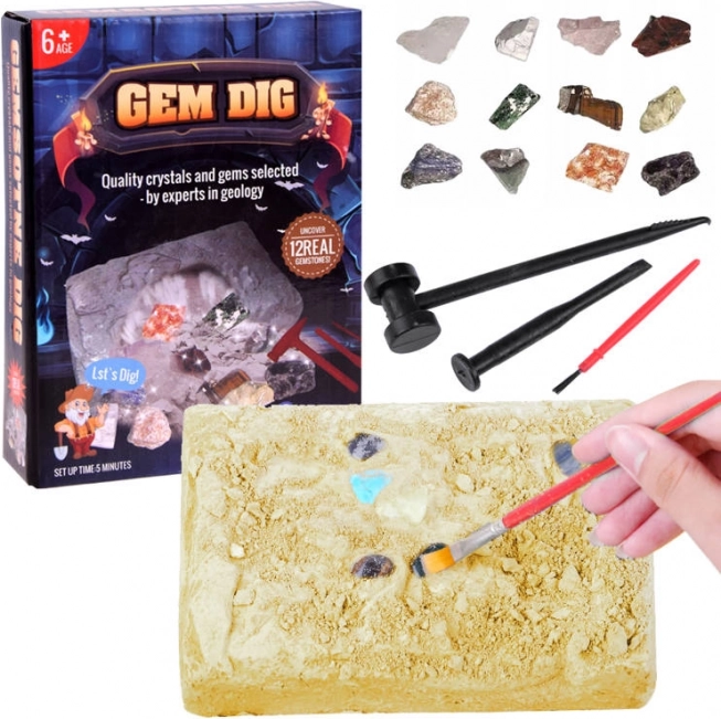 Set arheologic – săpături cu pietre prețioase pentru copii
