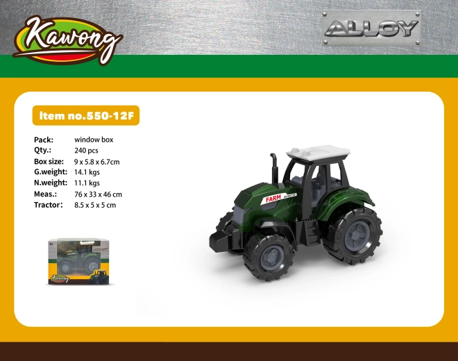 Tractor metalic 8,5 cm cu roți cu rulare liberă