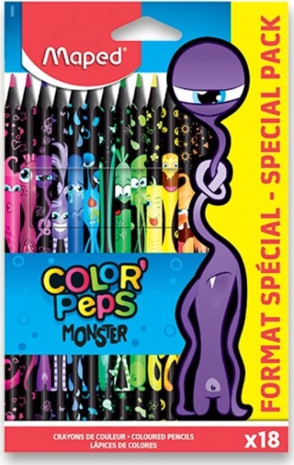 Creioane colorate MAPED Color'Peps Monster 18 buc