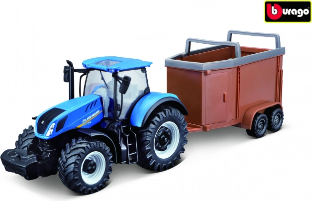 Tractor New Holland cu remorcă pentru transportul cailor