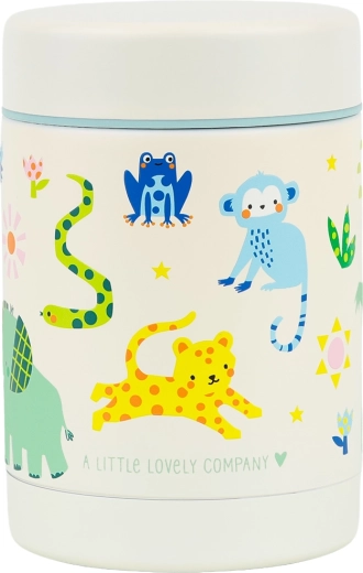 A Little Lovely Company cutie izolată din oțel inoxidabil pentru mâncare, model junglă 300 ml