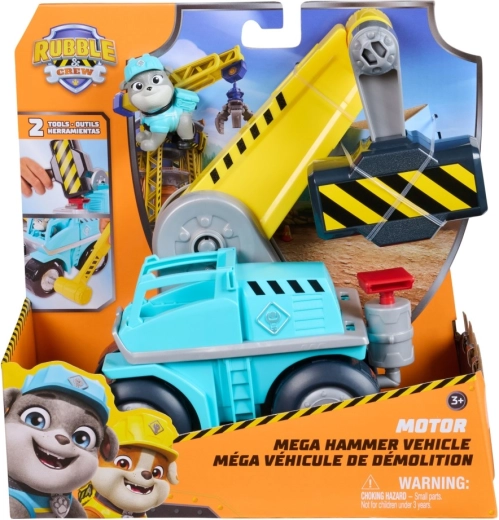 Rubble & Crew vehicul de construcții funcțional Motor – macara interactivă cu accesorii