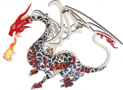 Puzzle 3D din lemn dragon WOODCRAFT