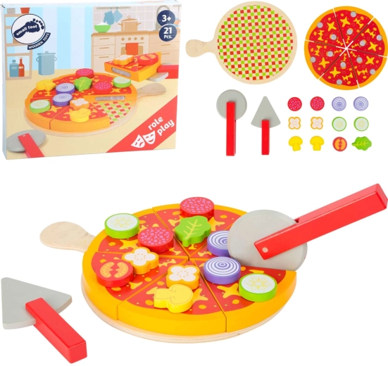 Set de pizza din lemn cu accesorii Small Foot