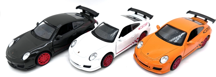 Model metalic de mașină Porsche 911 GT3 RS cu lumini și sunete