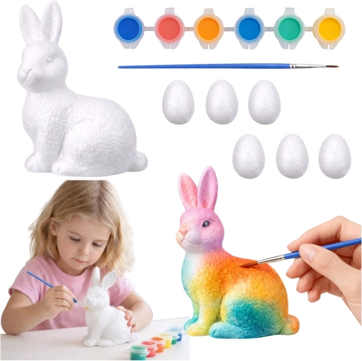 Set creativ de Paște pentru pictarea ouălor și a iepurașului
