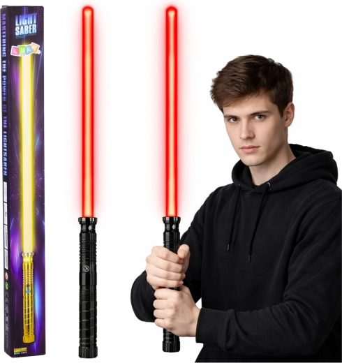 Sabie LED luminoasă cu mâner metalic 75 cm cu sunet