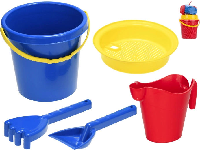 Set de plajă pentru copii cu găleată, stropitoare și unelte pentru nisip