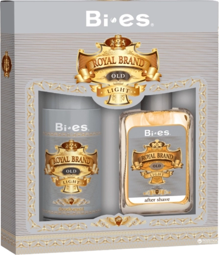Set cadou pentru bărbați BI-ES Royal Brand Light – deodorant 150 ml și loțiune după bărbierit 100 ml