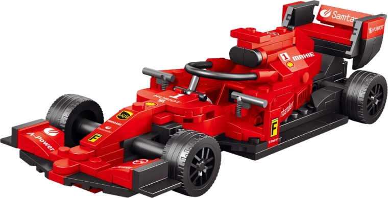 Set de construcție mașină de Formula 1 roșie 20,5 cm