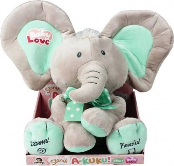 Mascotă interactivă elefant A Kuku bej și mentă 24 cm