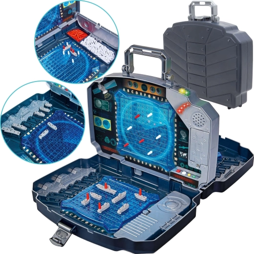 Bătălie navală electronică în servietă cu lumini și sunete, 5+