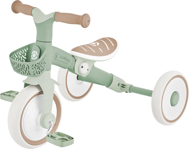Tricicletă de învățare 2în1 plus ecologică – tricicletă pentru copii și bicicletă de echilibru, culoare fistic