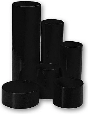 Suport rotund din plastic pentru rechizite CONCORDE, 6 compartimente, negru
