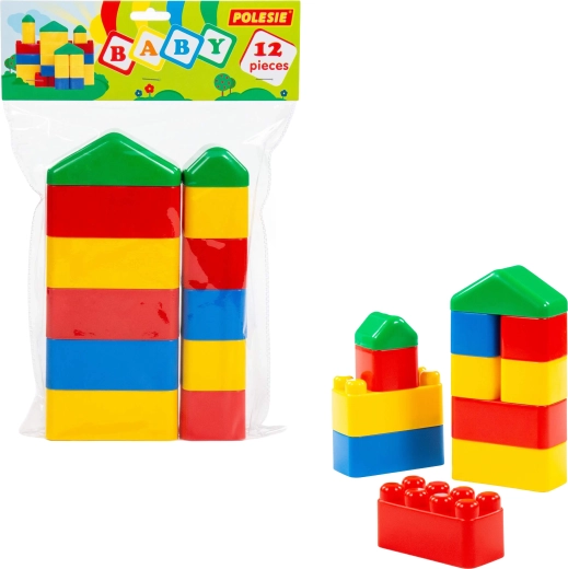 Cuburi de construcție pentru copii Baby 12 buc