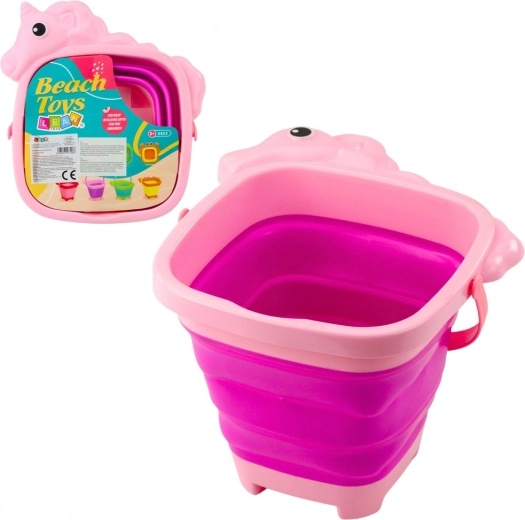 Găleată pliabilă din silicon Unicorn – roz