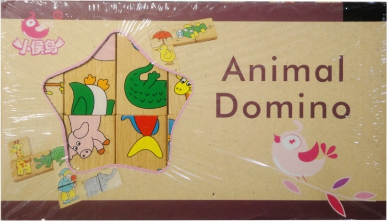 Domino din lemn cu animăluțe