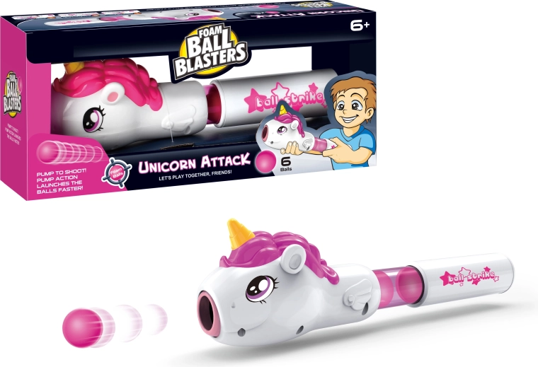 Pistolă airsoft Unicorn cu 6 cartușe pentru copii