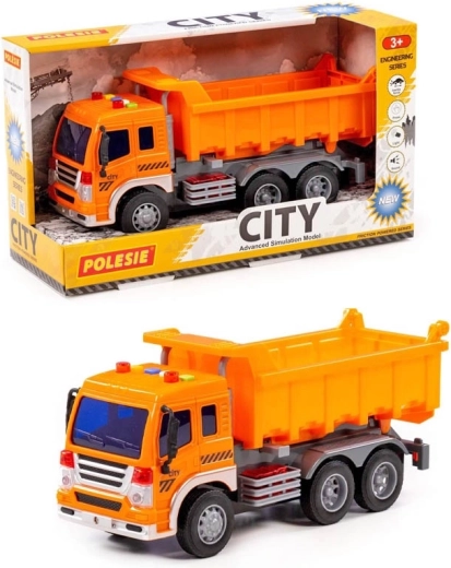 Polesie City autobasculantă cu mecanism cu inerție, cu lumină și sunet - 1 bucată