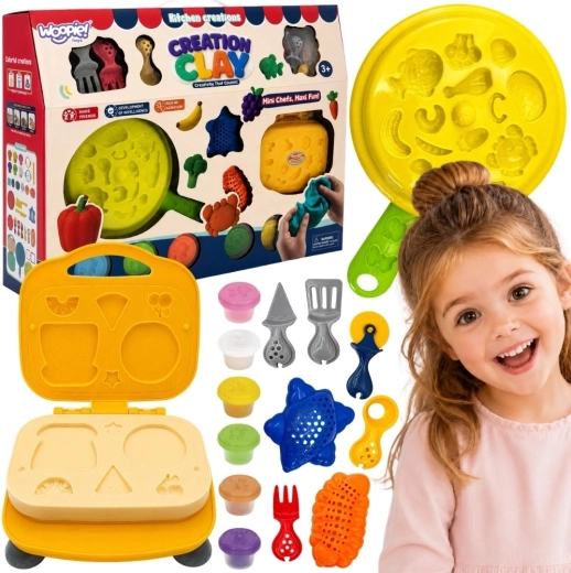 Set creativ de plastilină Woopie cu aparat de făcut vafe, 31 de piese