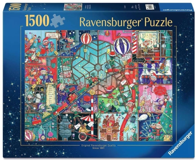 Puzzle Ravensburger atelierul spiridușilor de Crăciun 1500 de piese