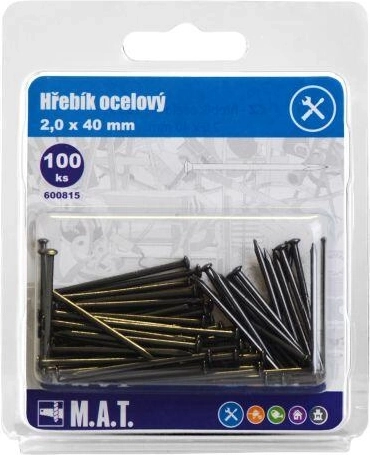 Cuie de oțel 40 × 2,0 mm (100 buc.)