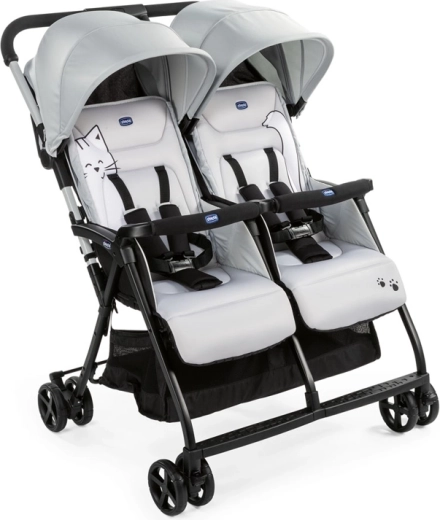 Chicco Ohlala Twin – cărucior sport pentru gemeni Silver Cat