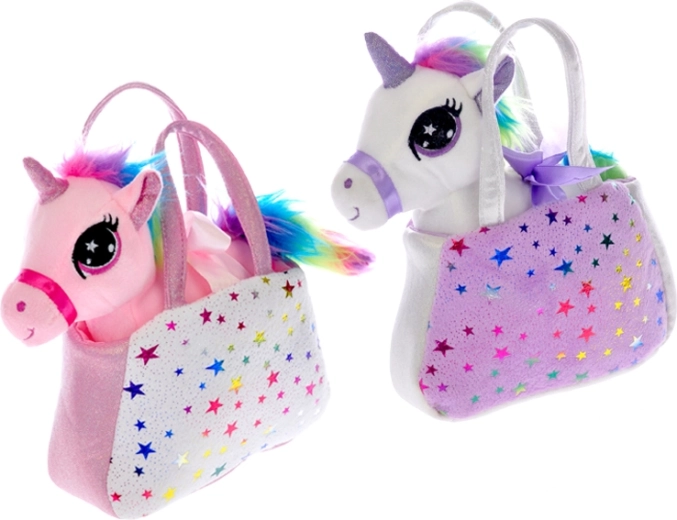 Unicorn din pluș cu poșetă 20 cm