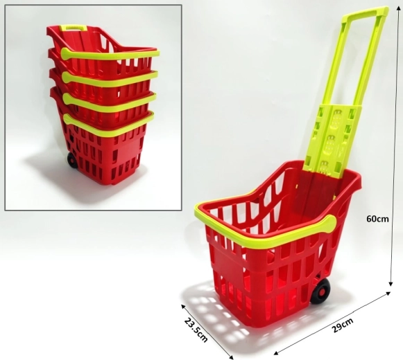 Cărucior și coș de cumpărături 2în1 29 × 23,5 × 60 cm