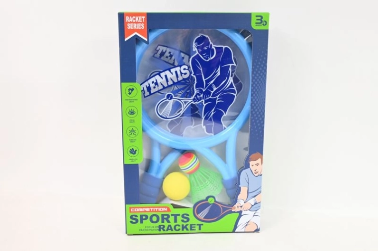 Set de badminton pentru copii 39 cm cu minge și fluturaș