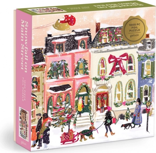 Puzzle metalice Galison Strada principală înzăpezită 1000 de piese