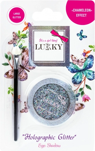 Farduri de ochi gel cu sclipici holografic și pensulă Lukky