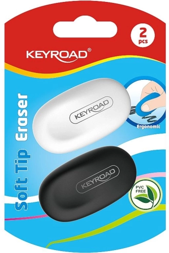 Radieră moale KEYROAD, ergonomică, 2 buc