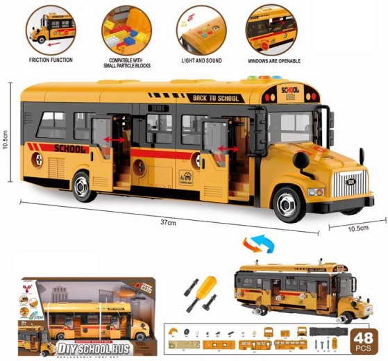 Mașină de asamblat – autobuz școlar (48 de piese)
