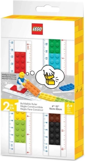 Riglă Lego cu minifigurină 30 cm – set de construit riglă cu scală dublă