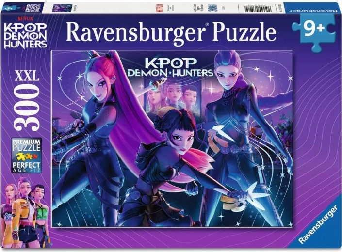 Puzzle Ravensburger K-pop: vânătoarele de demoni – Rumi, Mira și Zoey (300 de piese)